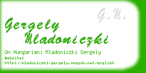 gergely mladoniczki business card